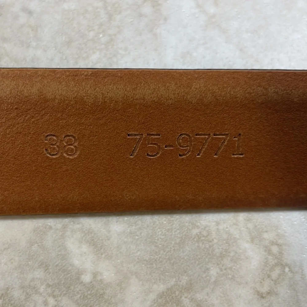 Johnston & Murphy Dress Belt Silver Tone Buckle Made in USA Black Size 38